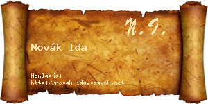 Novák Ida névjegykártya